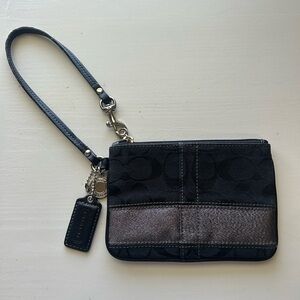 Coach Wristlet With Shimmer Stripe